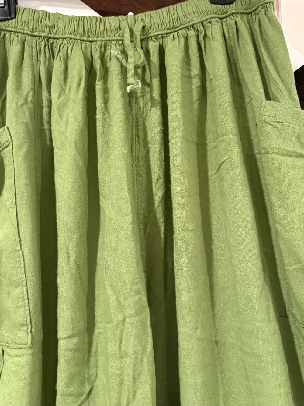 Free People Lime Green Wide Leg Cropped Drawstring Pants - Picture 2 of 10